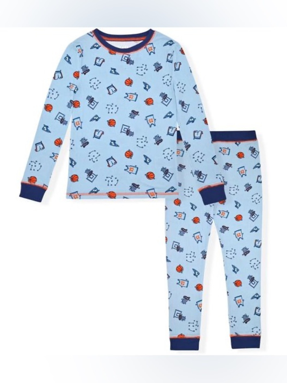 Sleep On It Super Sports 2-Piece Super Soft Long Sleeve Snug-Fit PJ Set size 6